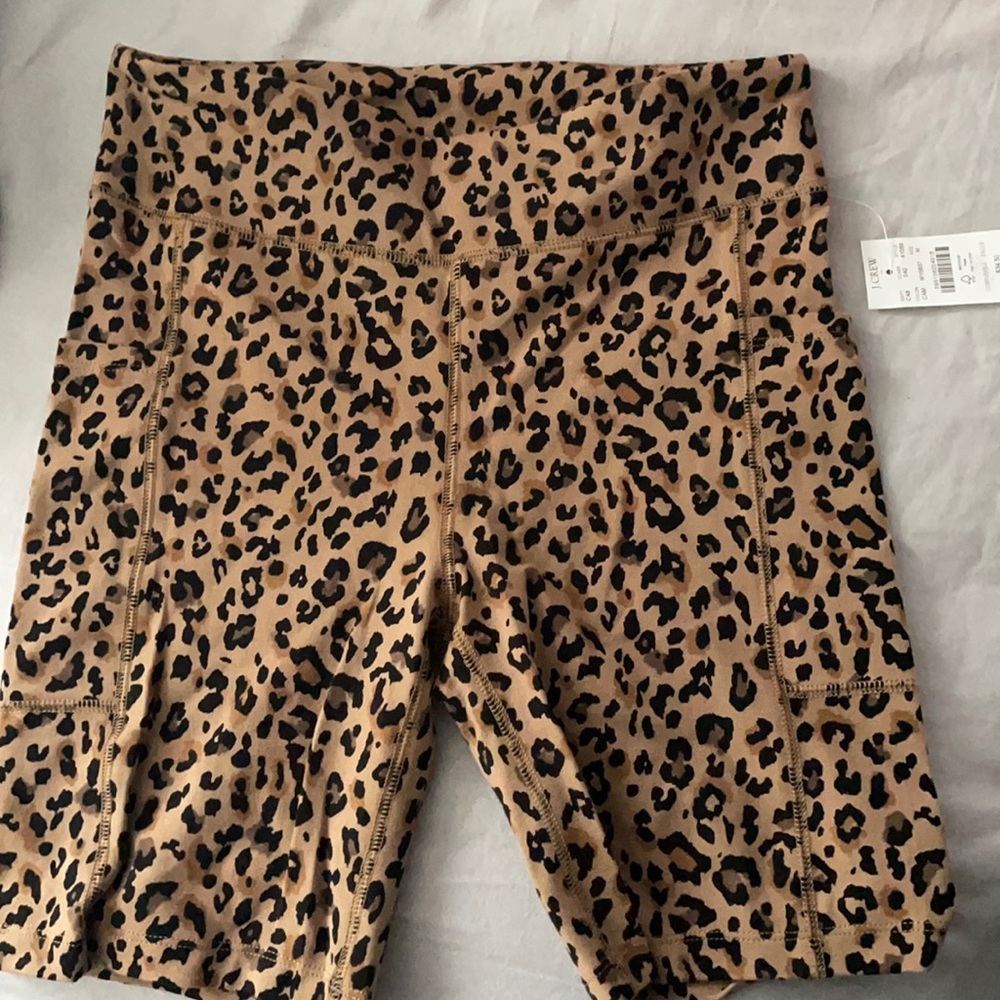 JCrew Leopard Print Biker Shorts